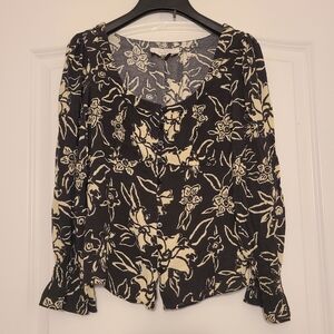 Ba&Sh Floral Black and Cream Women's Blouse Womens Size 1 (Small)